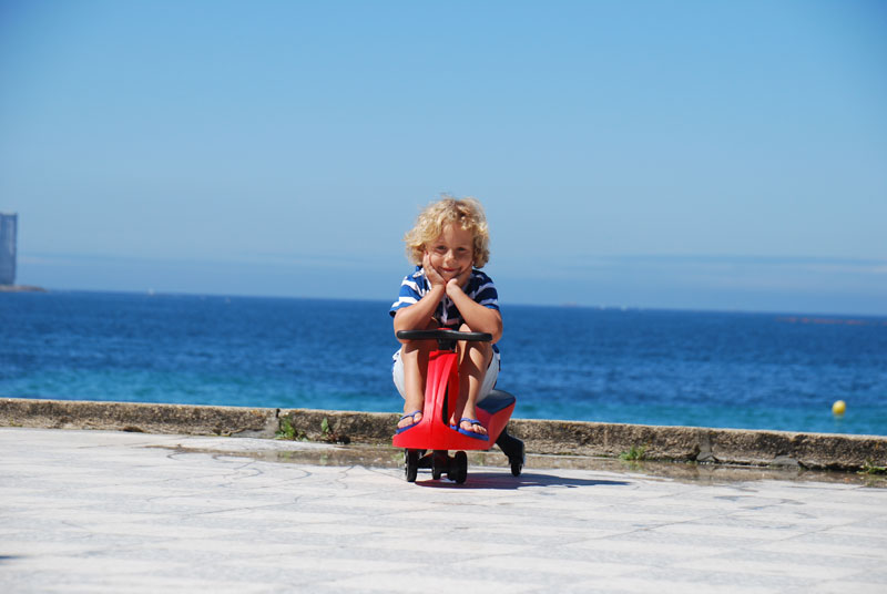 A los niños les parecerá simplemente genial. Didicar es un correpasillos con el que el único esfuerzo que tienen que hacer es mover el volante para moverse.